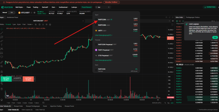 Cara Beli Fartcoin - Kucoin