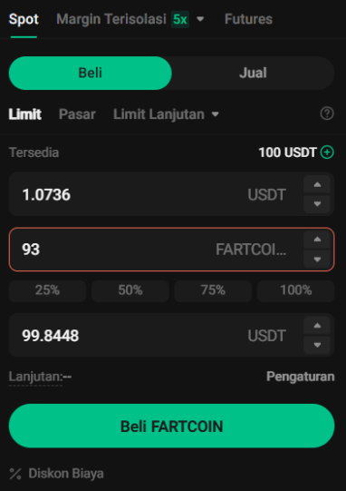 Cara Beli Fartcoin - Kucoin