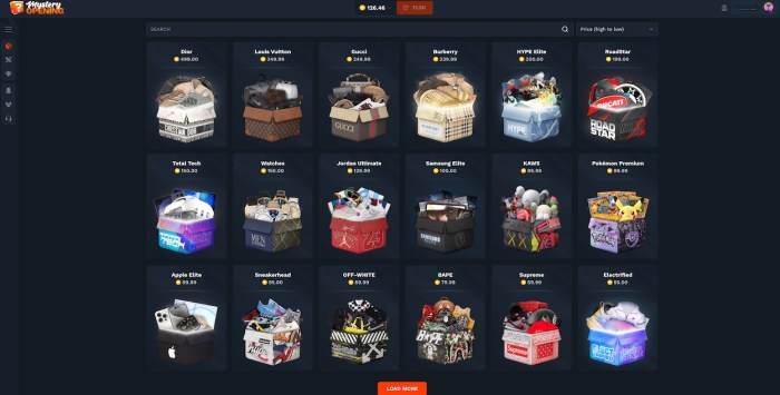 MysteryOpening has a decent range of boxes to choose from