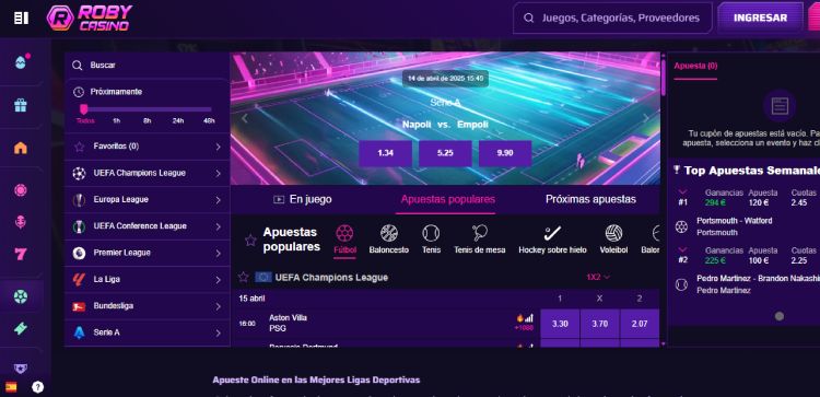 Roby Casino es una casa de apuestas y casino con criptomonedas en español, ideal para apuestas con tipster.