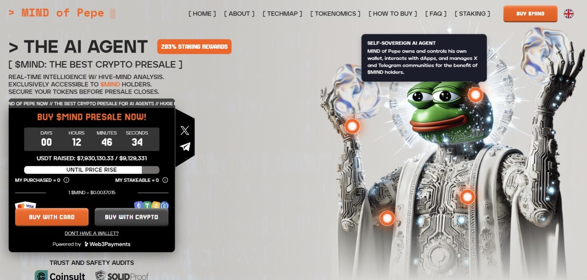 MIND of Pepe (MIND) عملات رقمية رخيصة للاستثمار في مجال الذكاء الاصطناعي