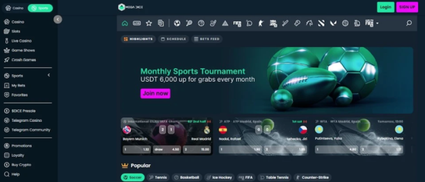 Mega Dice футболни залози