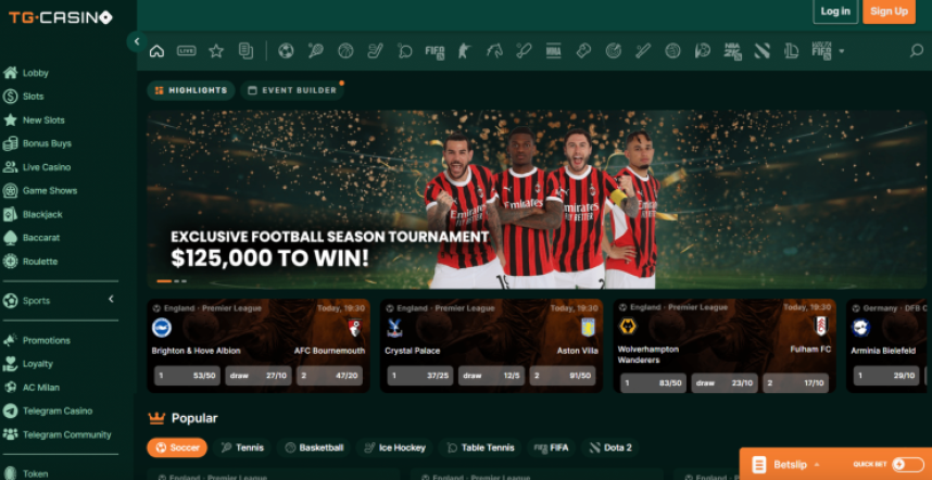 TG.Casino футболни залози