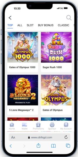 The OB9 Singapore homepage on mobile.