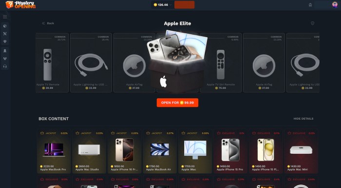 The user-friendly MysteryOpening interface