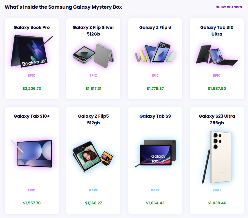 Mystery box Samsung Galaxy.
