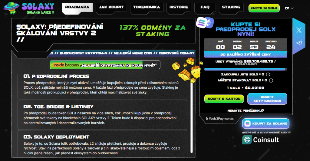 Roadmapa projektu Solaxy.