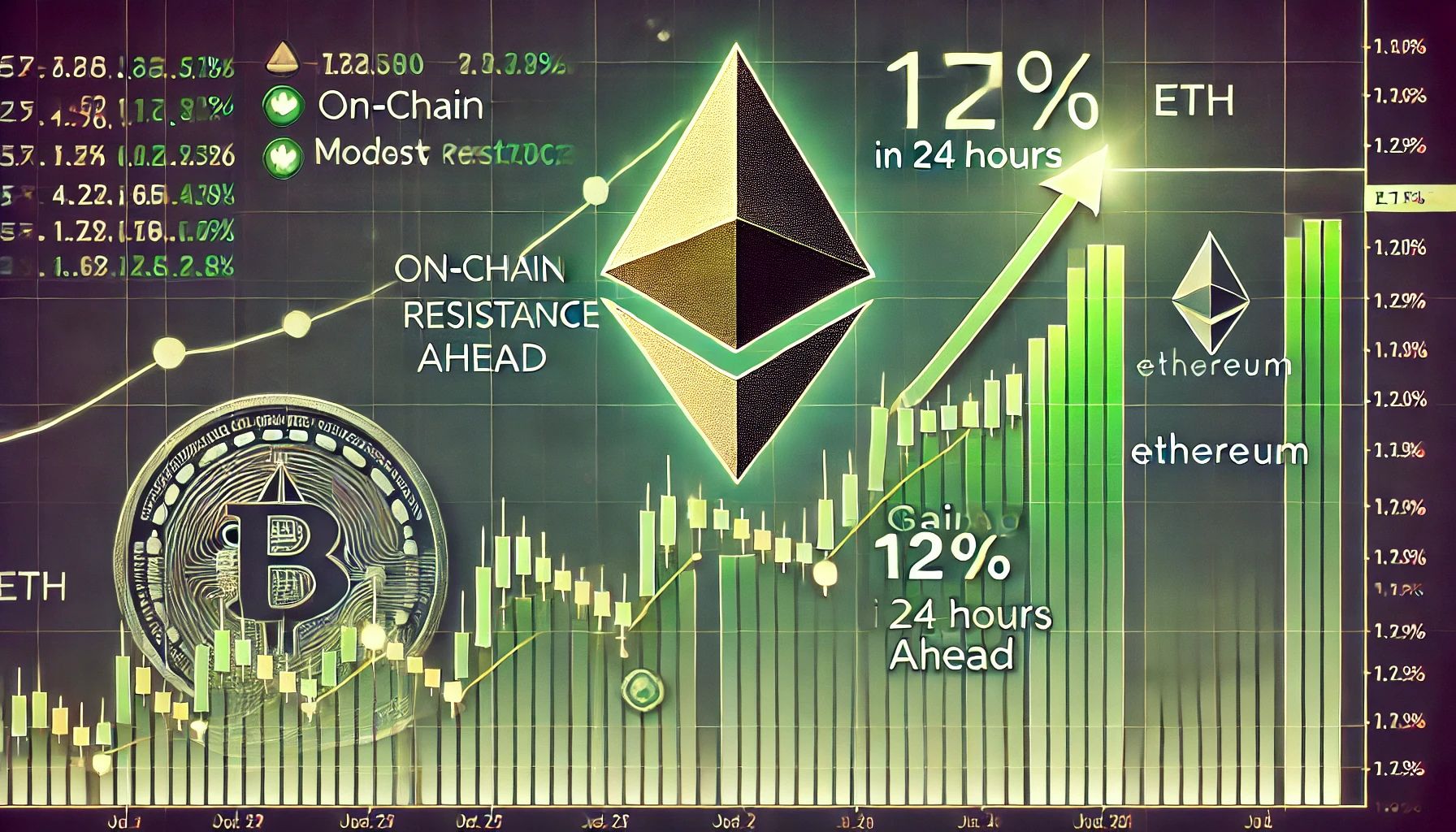 이더 리움은 24 시간 만에 12%를 추가합니다-온쇄 메트릭스는 미래의 저항에 대한 저항을 가리 킵니다.