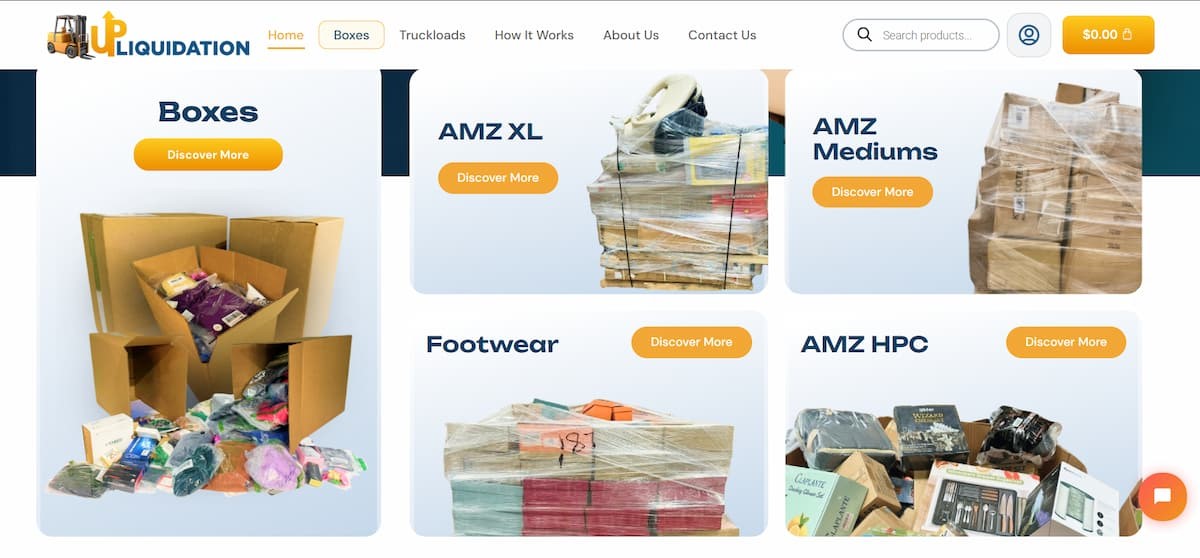 Up Liquidation website