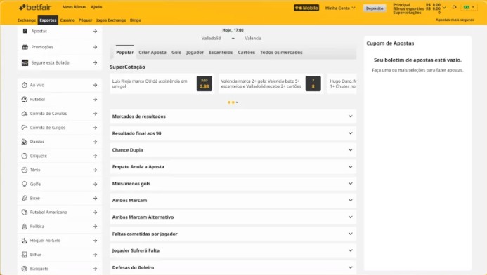 Analises esportivas para apostas na Betfair