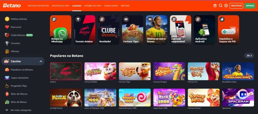 Homepage da Betano