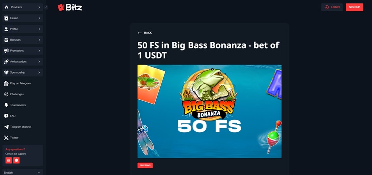 bitz casino 50 free spins promo