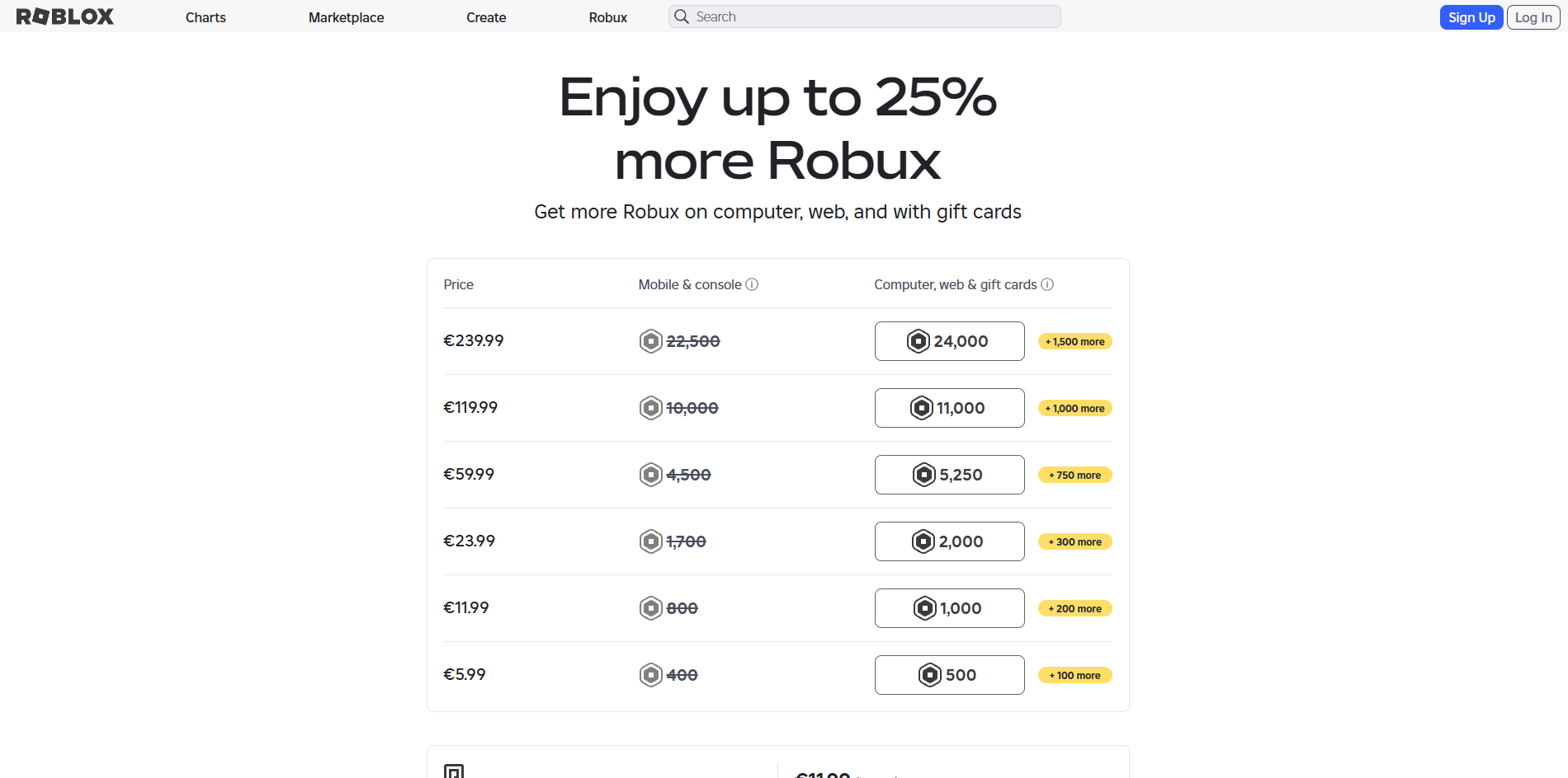 Roblox Robux aankopen 2025