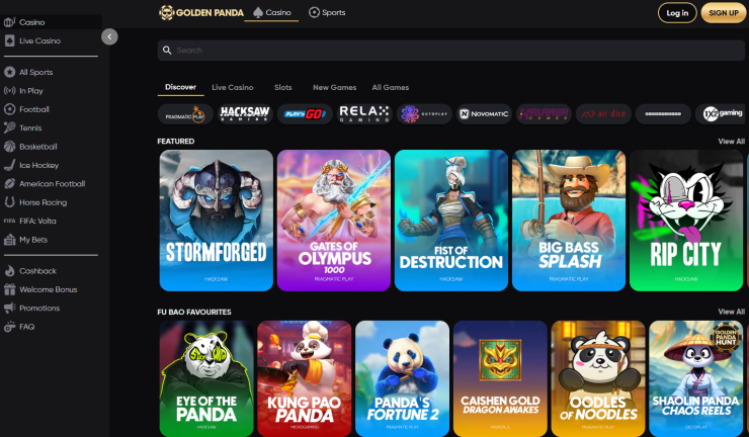 Golden Panda - uzticams ārzemju kazino ar augstiem bonusiem