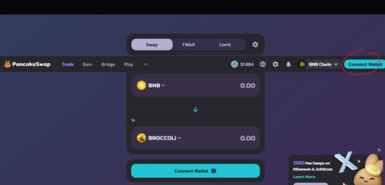 Connect Wallet on PancakeSwap