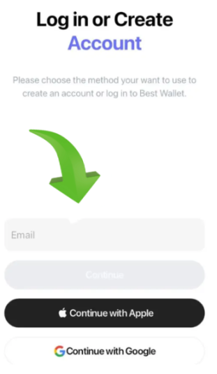 Create a Best Wallet account 
