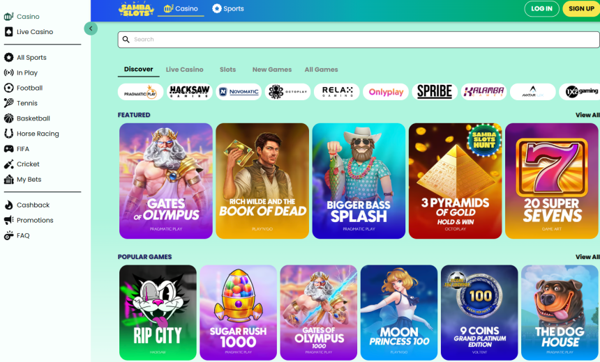 3. Samba Slots - vairāk nekā 1,000 spēļu automāti ar unikālām funkcijām
