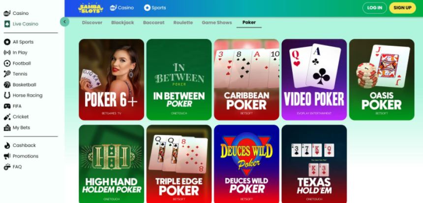 Samba Slots – dinamiski galdi un kriptovalūtas pokera azarts katram spēlētājam