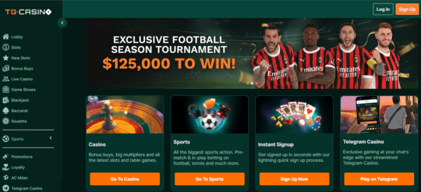 TG.Casino - dažādas spēles un pievilcīgi piedāvājumi vienā platformā