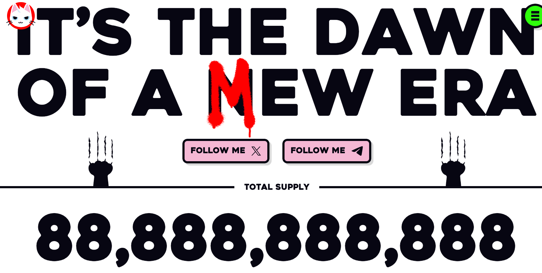 Total coin supply and cat pun for Cat In A Dog's World