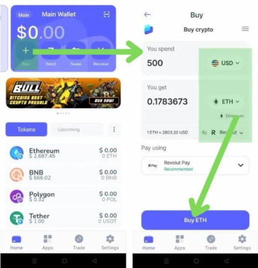 Buy crypto on Best Wallet 