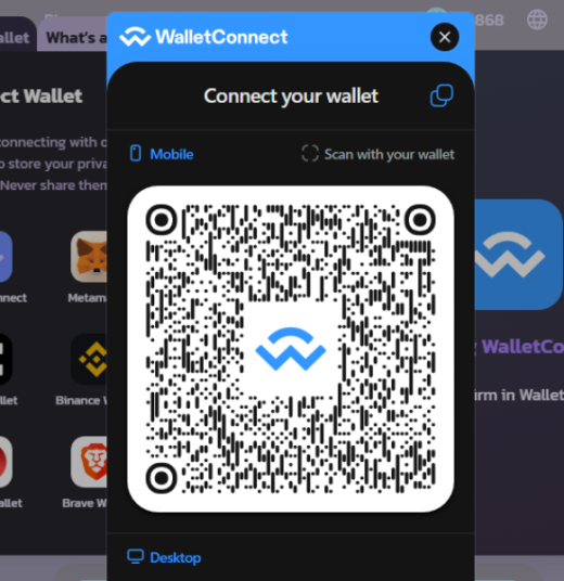 Scan QR Code to connect wallet