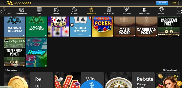 vegas aces video poker casino games