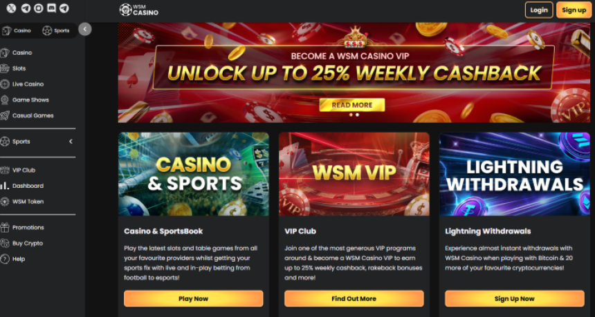 WSM Casino - top kriptovalūtu kazino ar 5000+ spēlēm