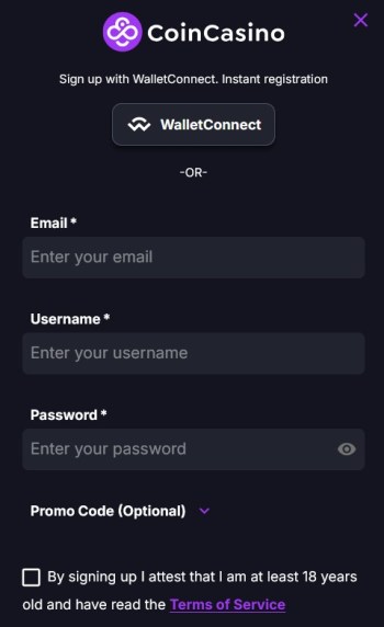 zakładanie konta w coincasino