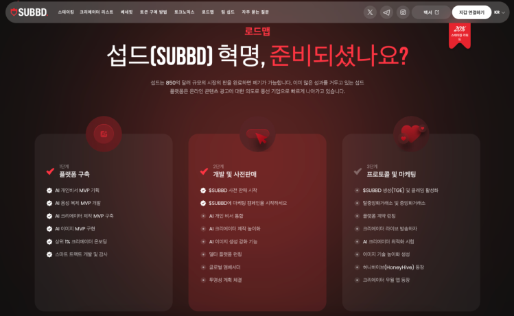 섭드 토큰 로드맵