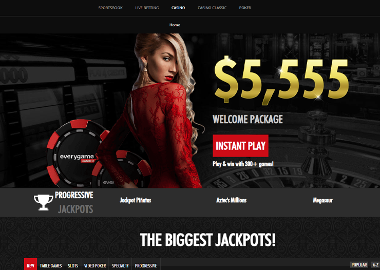 everygame welcome bonus and jackpots