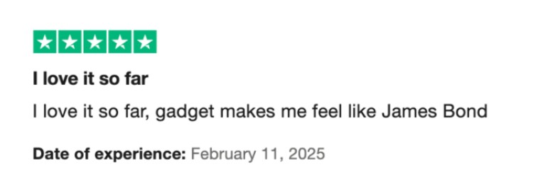 5 star TrustPilot review