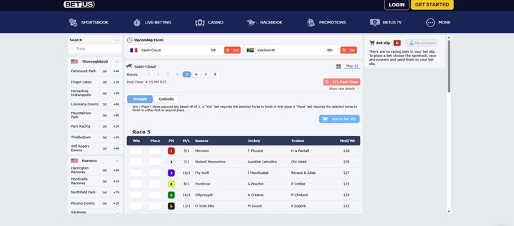 betus horse race betting sites 