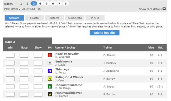 sportsbetting ag horse race betting