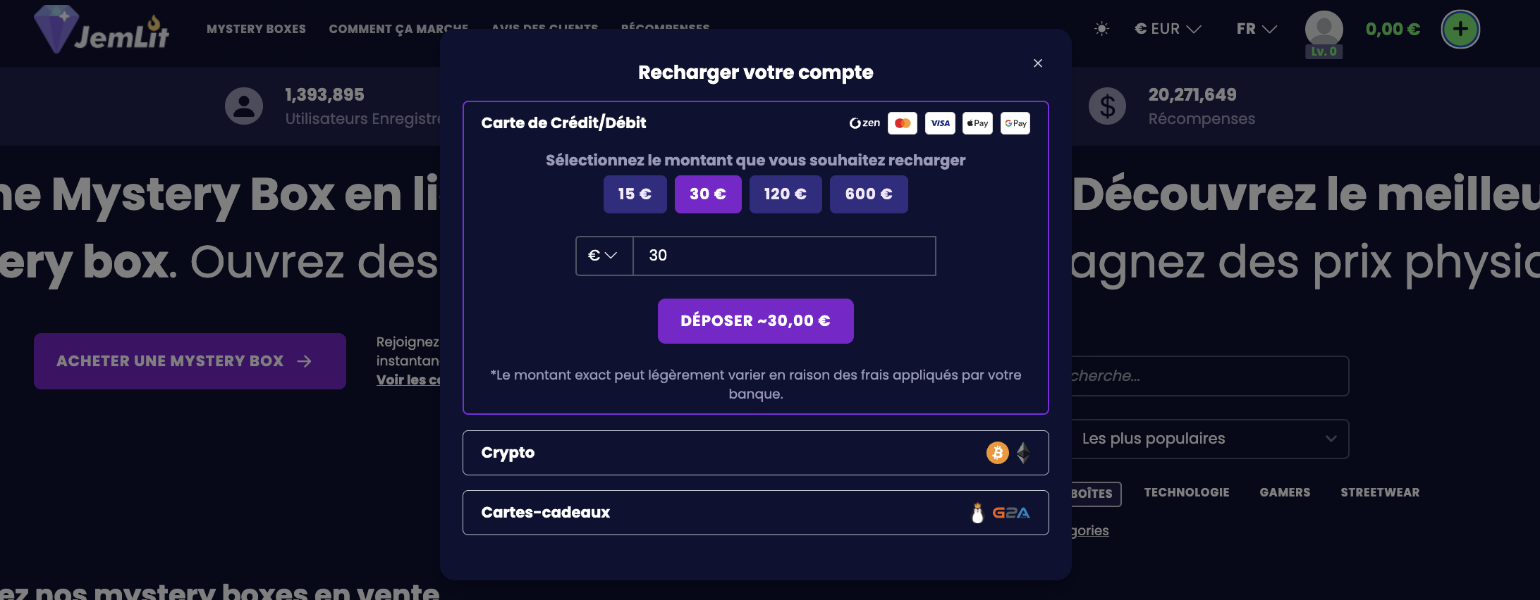 Alimenter son compte Jemlit