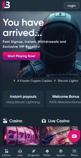 Zdjęcie przedstawia stronę główną kasyna Betplay