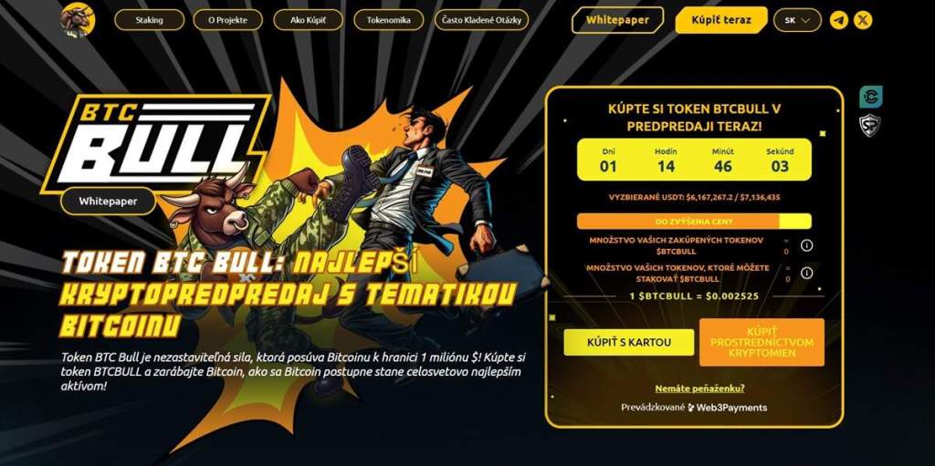 BTC Bull (BTCBULL) Rastúci meme token s Bitcoin odmenami a potenciálom na 10-násobny rast v roku 2025