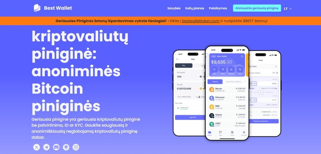 Best Wallet – geriausia Web 3 piniginė pradedantiesiems naudotojams