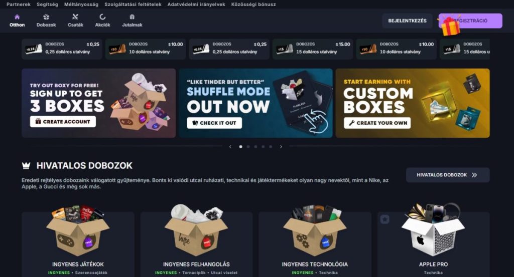 2. Boxy.gg – Izgalmas Amazon Mystery Box élmények