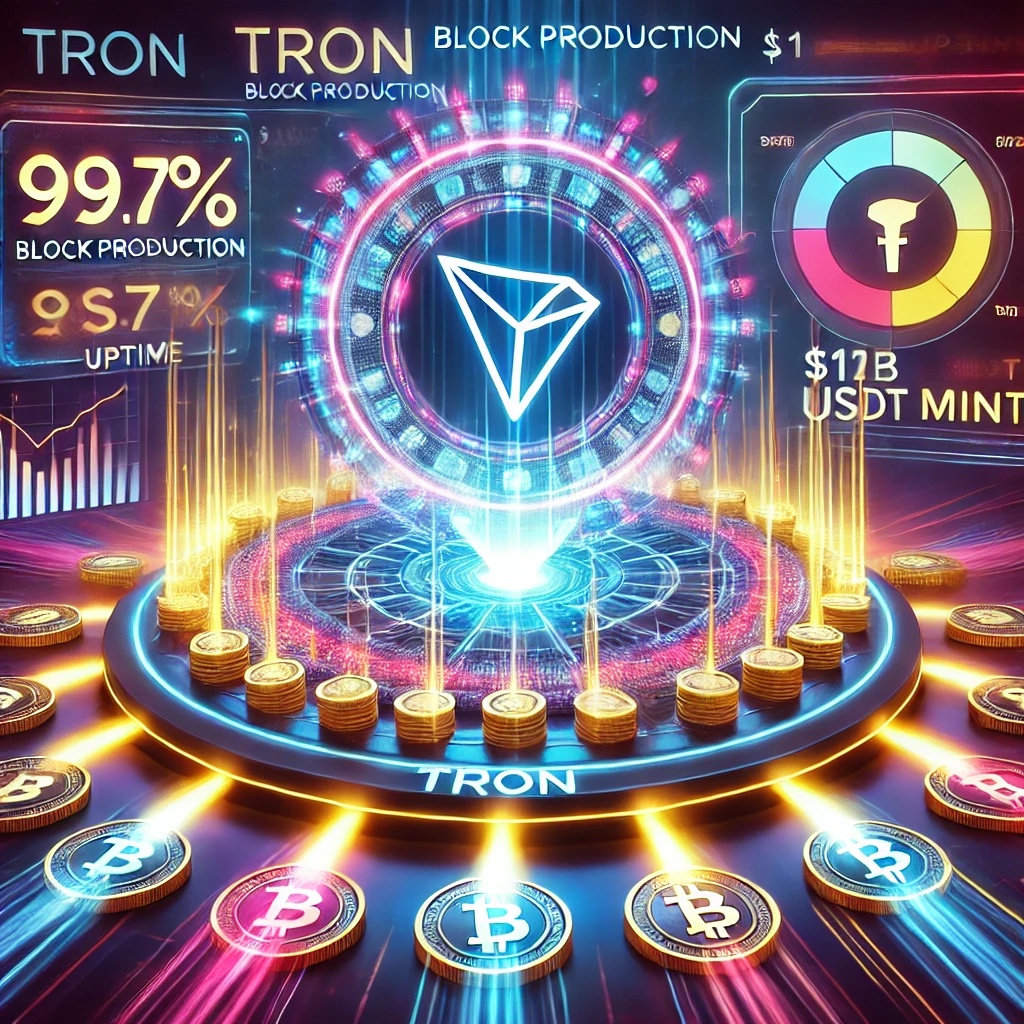 TRON Block Production Hits 99.7% as $1B USDT Mint Boosts Network Activity