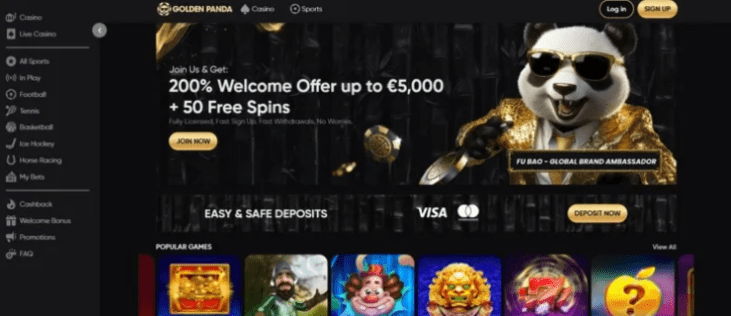 Golden Panda Casino - jauns luksuss kazino ar bezmaksas spēlēm un dāsniem bonusiem