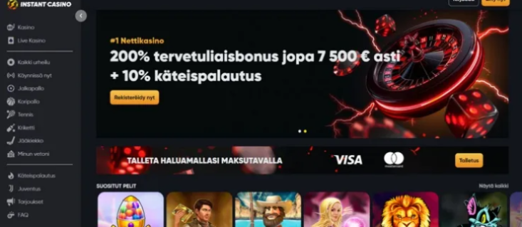Instant Casino - bezmaksas griezieni bez depozīta var patīkami pārsteigt uzticīgu spēlētāju