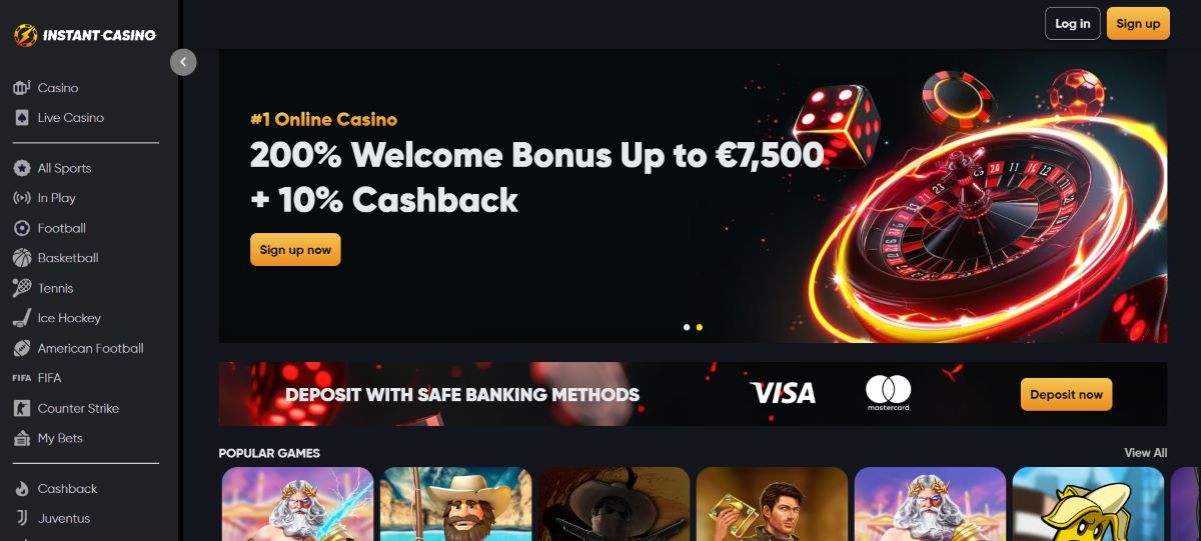 Instant Casino – Най-доброто Крипто Казино с Щедър Бонус до $30,000