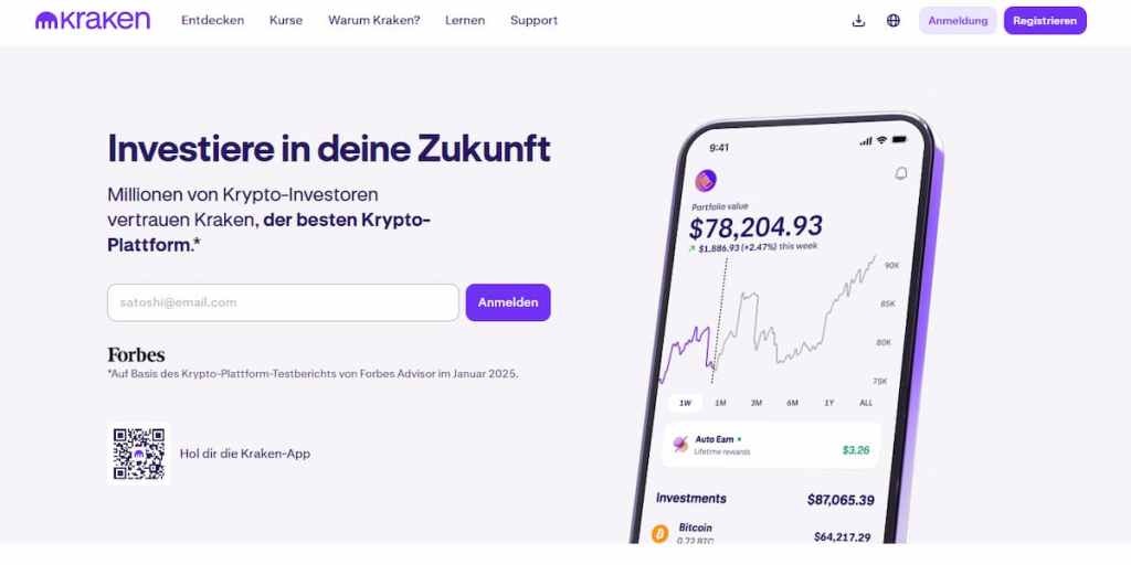 Kraken Platform für Kryptowährungen