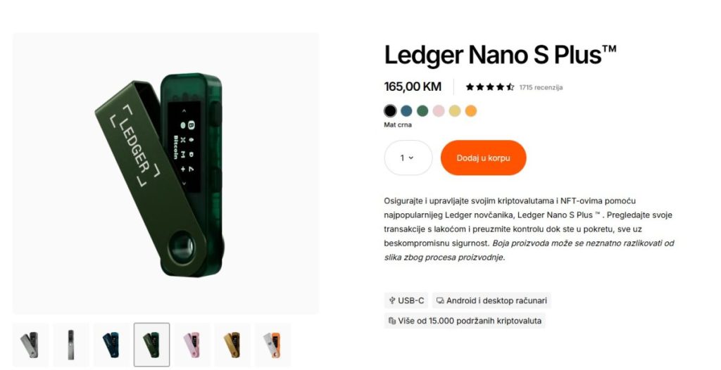 2. Ledger Nano S – Najbolji hardverski Web3 novčanik