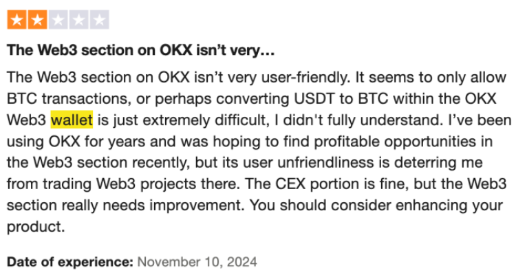 OKX Wallet reviews