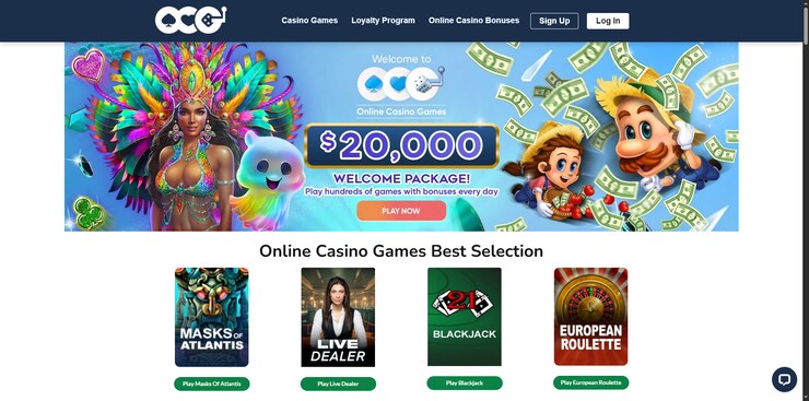ocg welcome bonus and casino games