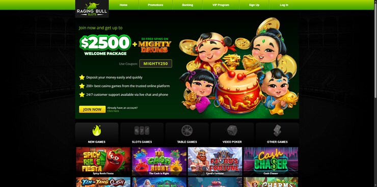 raging bull welcome bonus and slots