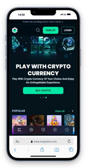 Mega Dice on mobile.