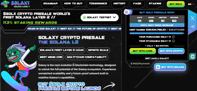 Solaxy - Solana Layer 2 blokķēde, kas piedāvā 123% staking atlīdzības